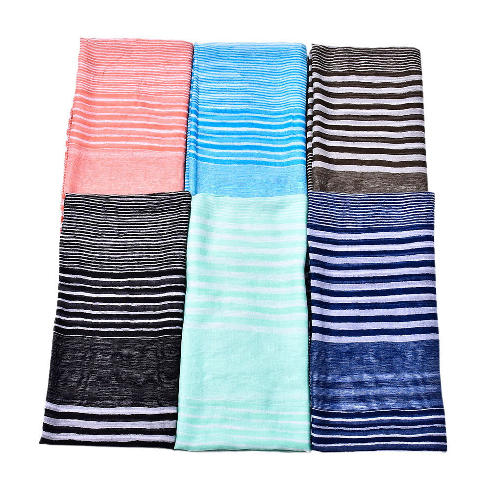 New Arrival Striped Infinity Long Cotton Scarves For Women