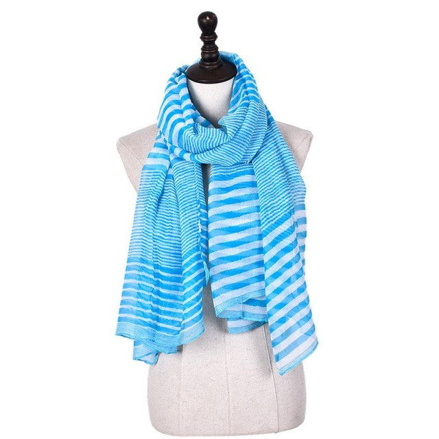 New Arrival Striped Infinity Long Cotton Scarves For Women