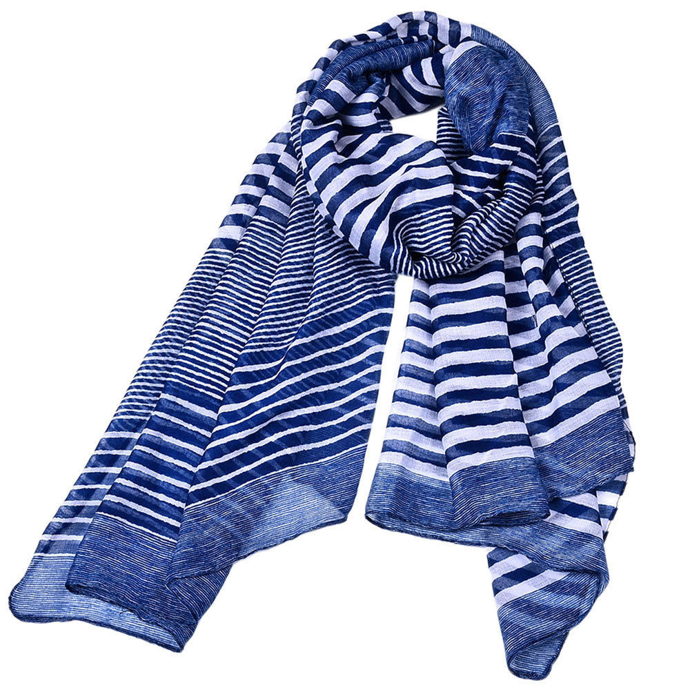 New Arrival Striped Infinity Long Cotton Scarves For Women