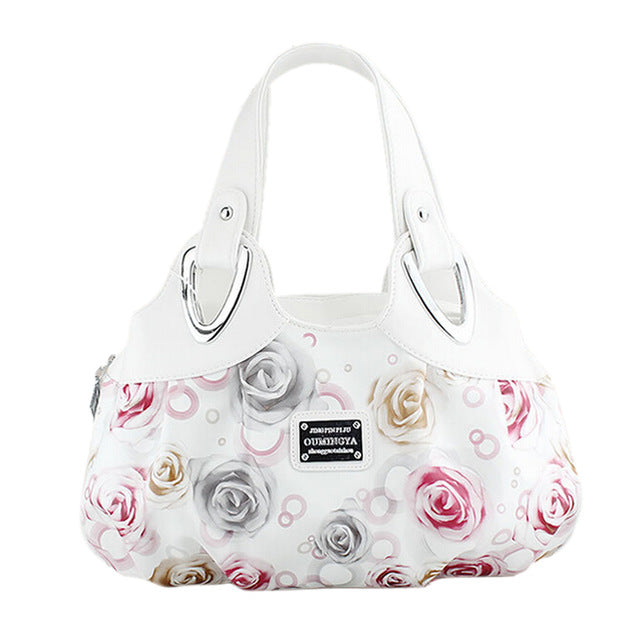 Korean Fashion Beautiful Tote Floral Printed Handbags bws