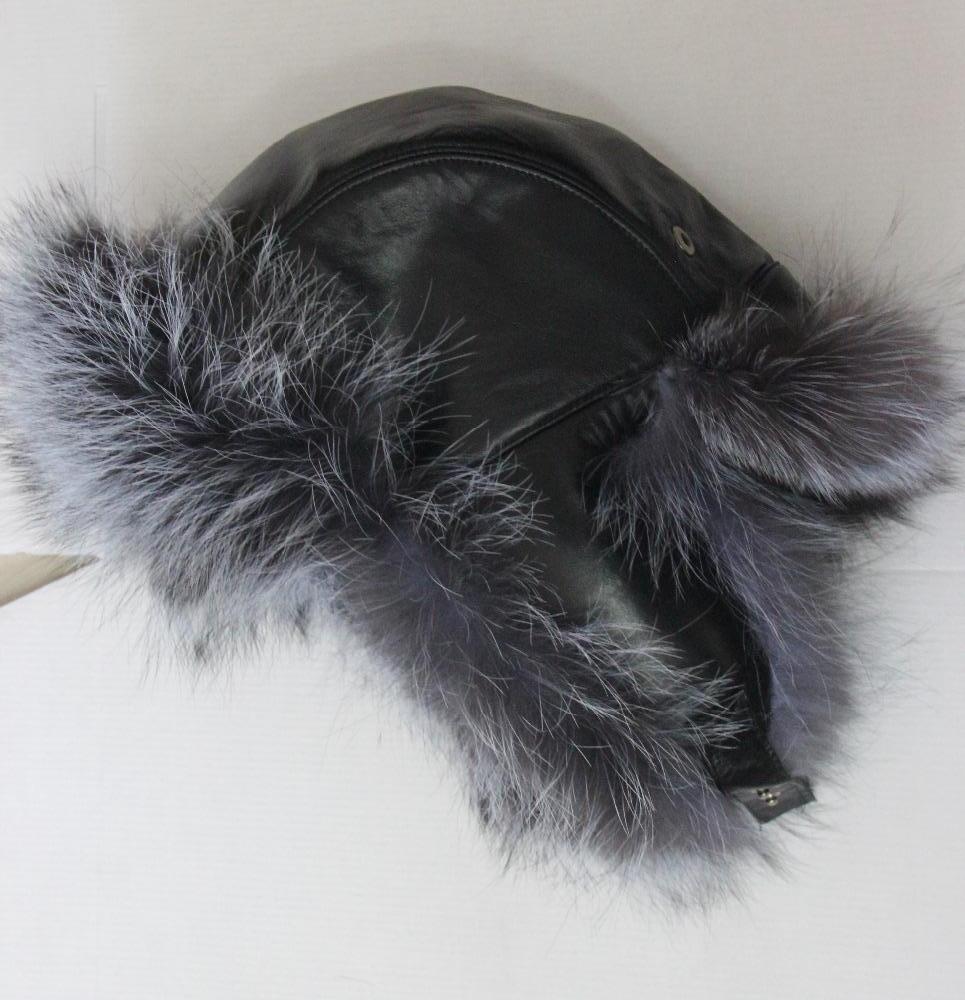 Genuine Leather Real Fur Winter Warm Thick Bomber Hats For Men