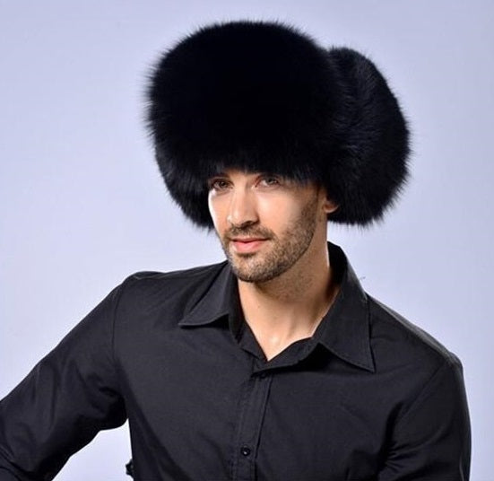 Genuine Leather Real Fur Winter Warm Thick Bomber Hats For Men