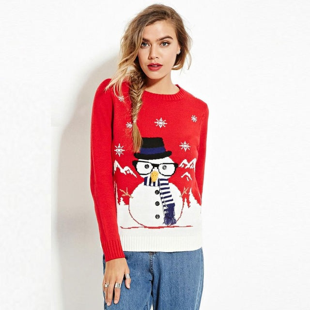 Christmas Winter Casual Long Sleeve Sweaters For Women