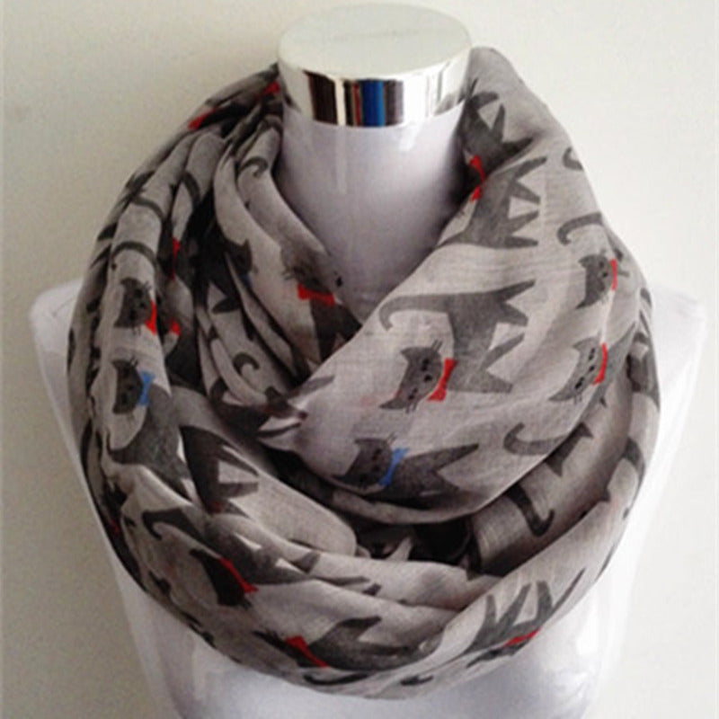 New Fashion Cute Cat Print  Scarves