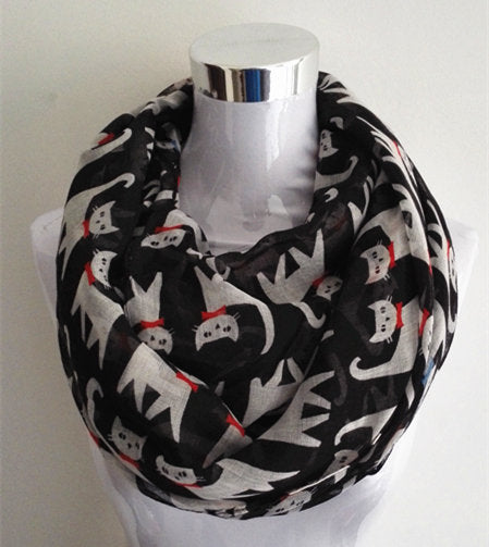 New Fashion Cute Cat Print  Scarves