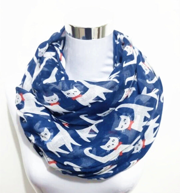 New Fashion Cute Cat Print  Scarves