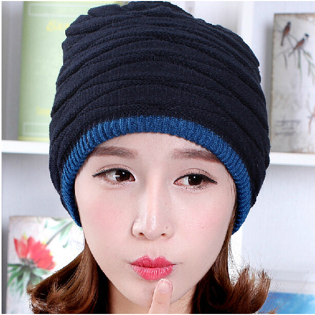 Velvet Fashion Warm Knitted Unisex Hats In Solid Color