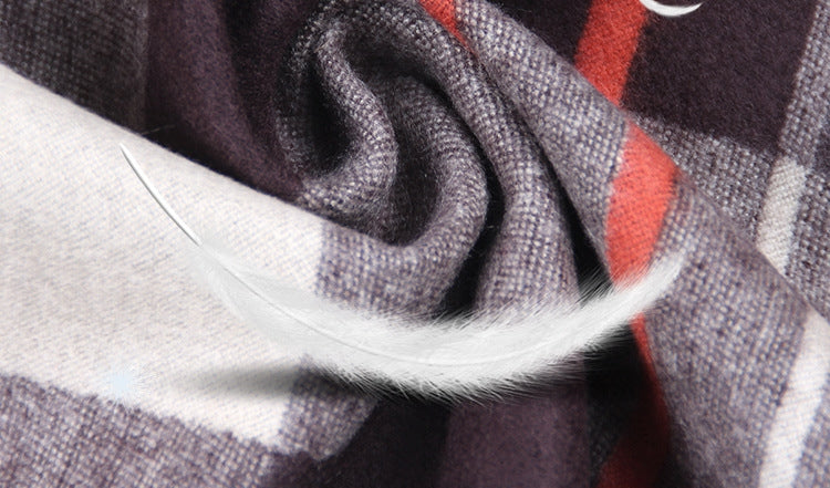 Winter Vintage Soft Plaid Cashmere Scarves For Men