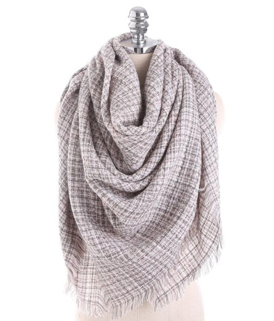 Large Size Solid Color Cashmere Scarves For Women