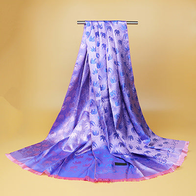 Noble Luxury Elephant Pashmina Silk Scarves