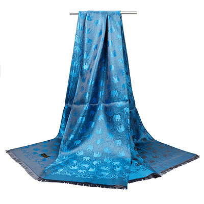 Noble Luxury Elephant Pashmina Silk Scarves