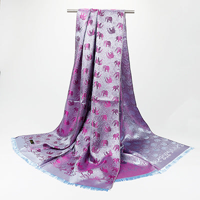 Noble Luxury Elephant Pashmina Silk Scarves