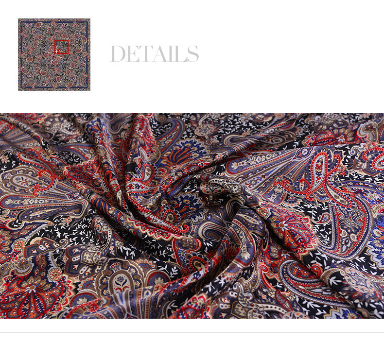 16 M/M 100% Silk Satin Paisley Pattern Design Square Scarves For Women