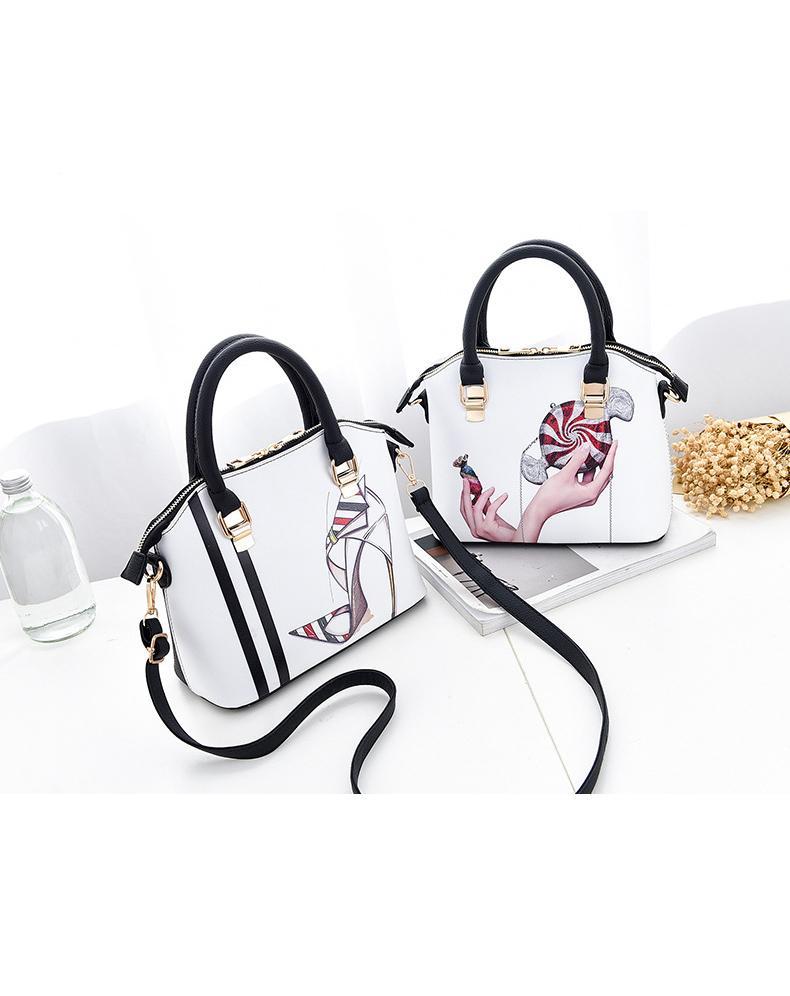 Elegant Printed Fashion Pattern Handbag bws