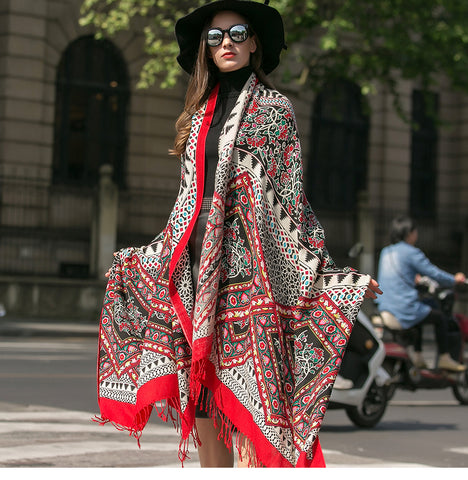 Luxury Canada Wool Pashmina Tassel Large Size Scarves