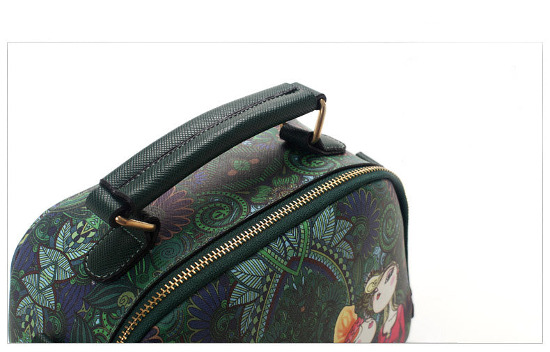 Printed Design Leather Women's Shoulder Bag Crossbody Handbag