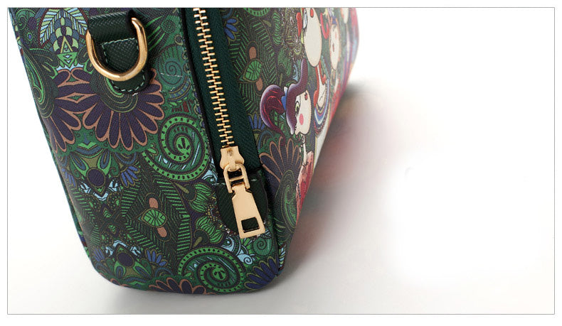 Printed Design Leather Women's Shoulder Bag Crossbody Handbag