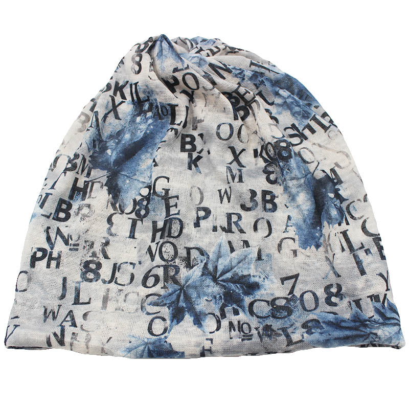 Thin Letter Design Dual-use Scarf and Hats For Women Skullies And Beanies