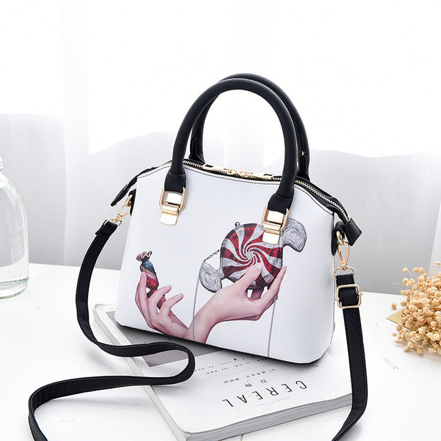 Elegant Printed Fashion Pattern Handbag bws