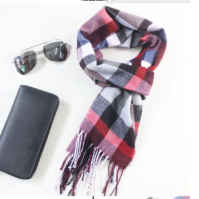 Autumn & Winter Season Scottish Plaid Scarves For Men in 21 Colors