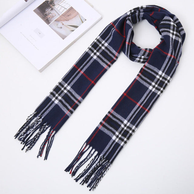 Autumn & Winter Season Scottish Plaid Scarves For Men in 21 Colors