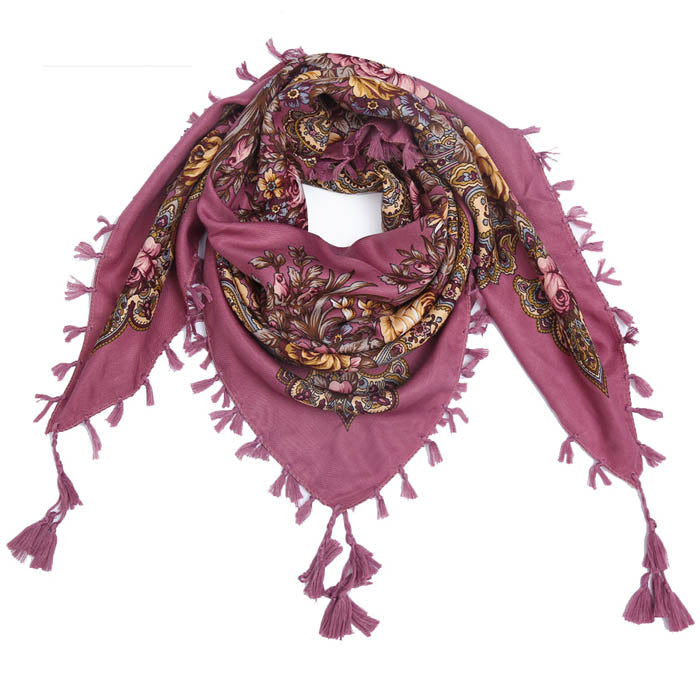 Handmade Decorative Tassel & Flower Design Scarves For Women