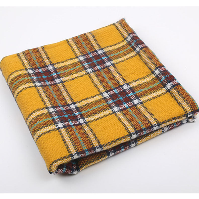 Square Yellow Plaid Warm In Winter Acrylic Fashion Scarves