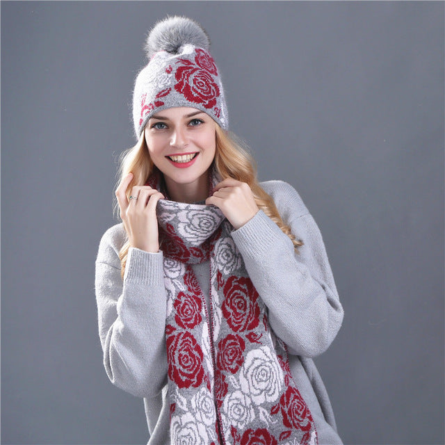 Best Deal Winter Scarves and hats For Women With Real Mink Fur