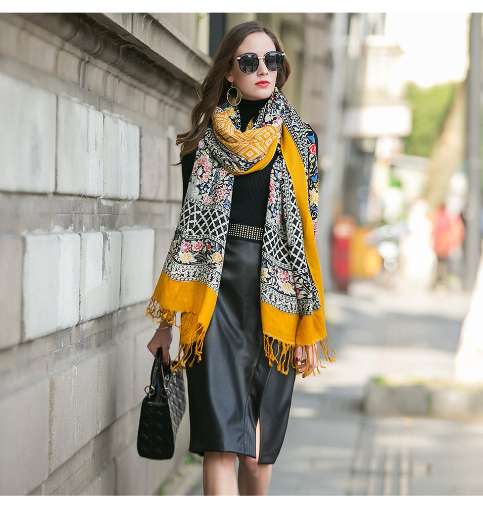 Square Wool Scarves For Women