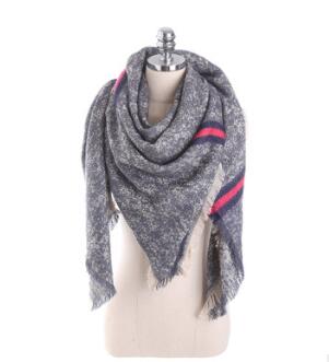 Solid Color Stitching Cashmere Blanket Warm Scarves For Women