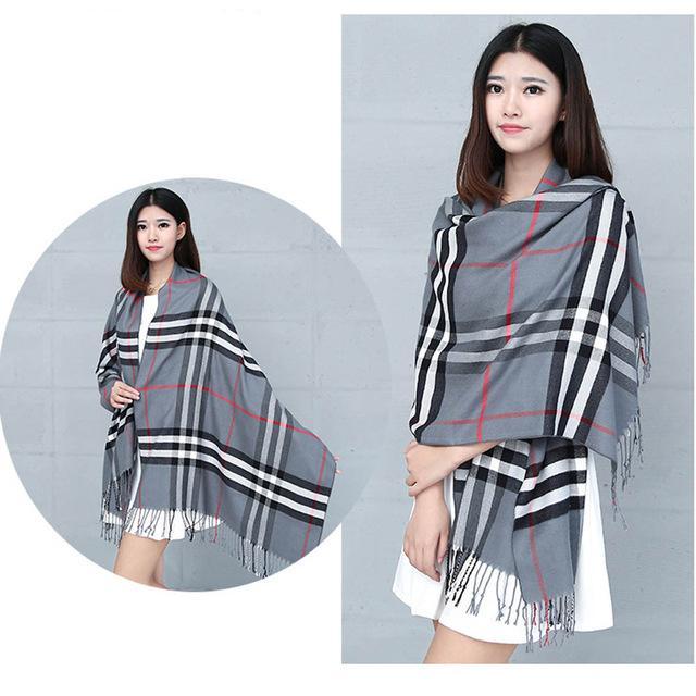 Long and Plaid Fashion Warm & Soft Shawls Scarves For Women