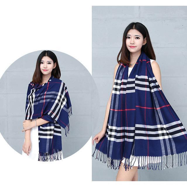 Long and Plaid Fashion Warm & Soft Shawls Scarves For Women