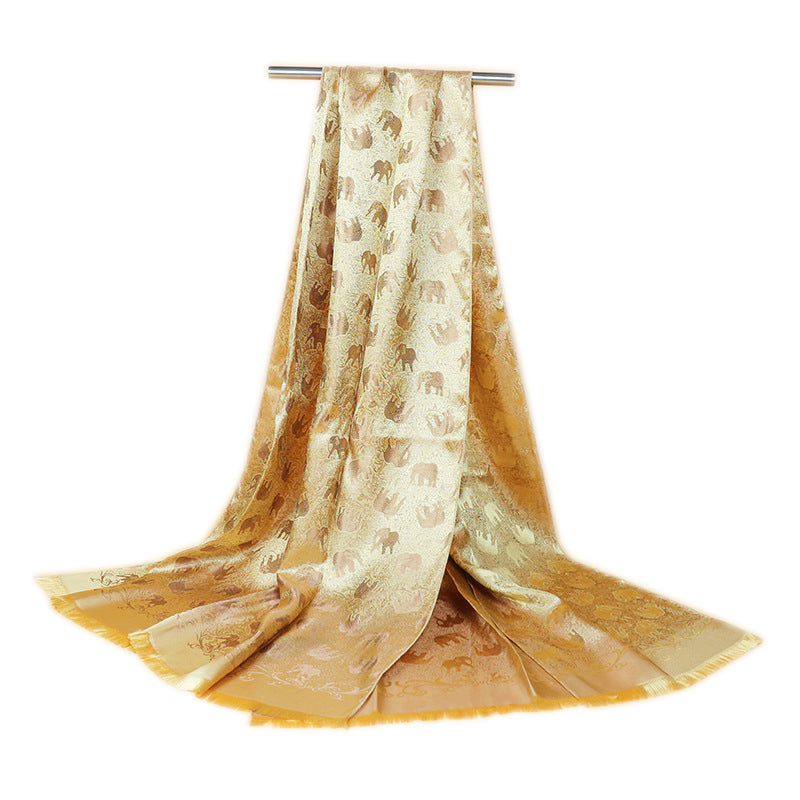 Noble Luxury Elephant Pashmina Silk Scarves