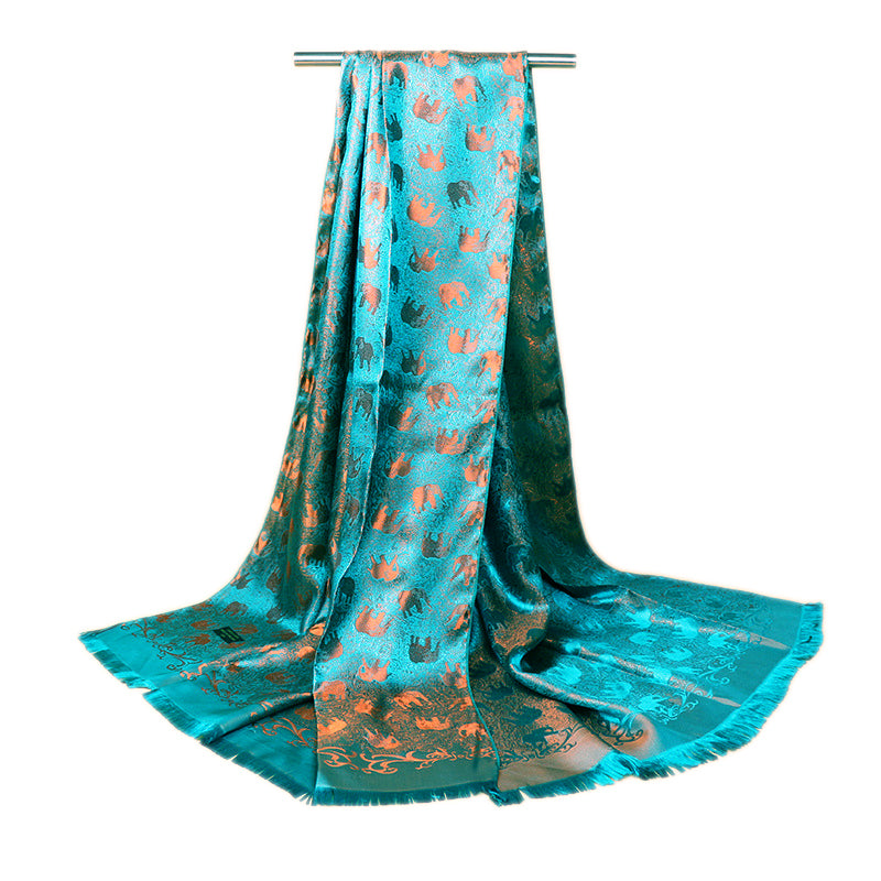 Noble Luxury Elephant Pashmina Silk Scarves