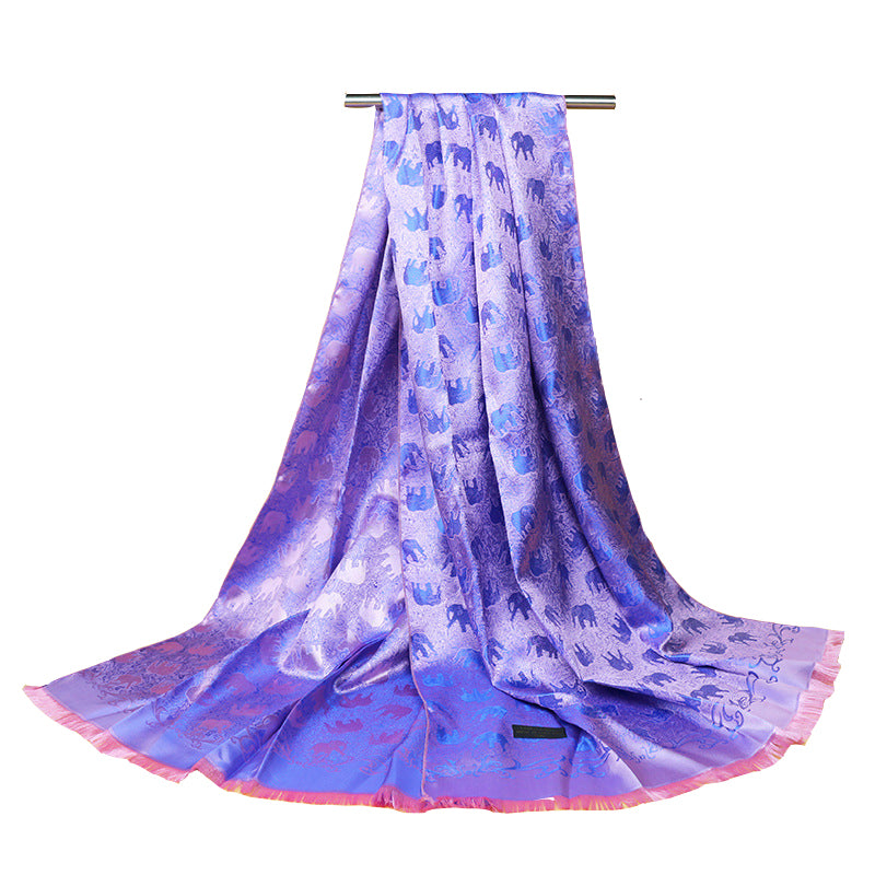 Noble Luxury Elephant Pashmina Silk Scarves