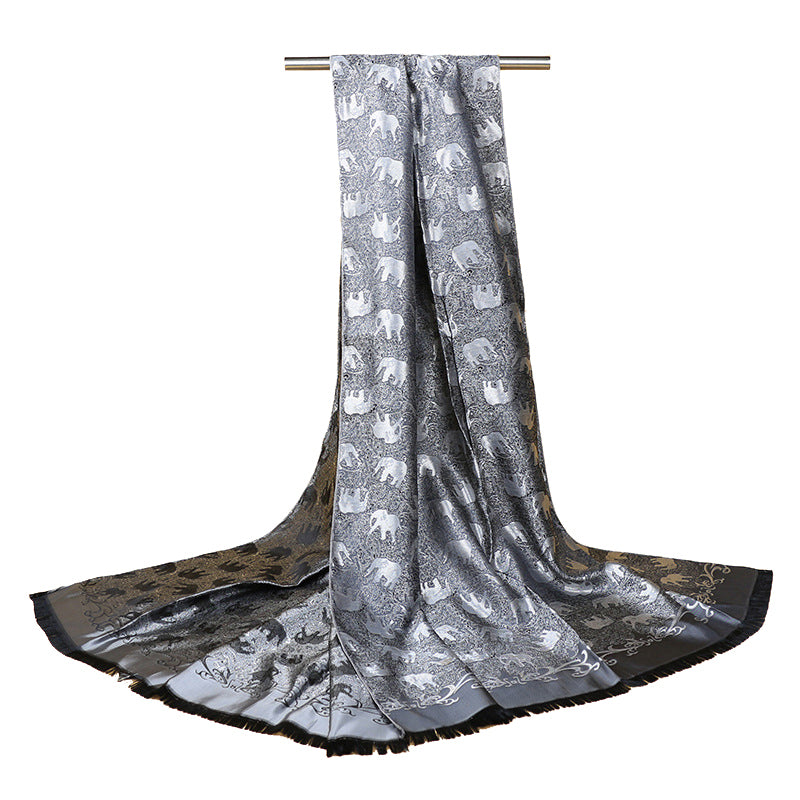 Noble Luxury Elephant Pashmina Silk Scarves