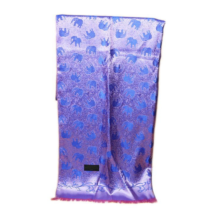 Noble Luxury Elephant Pashmina Silk Scarves