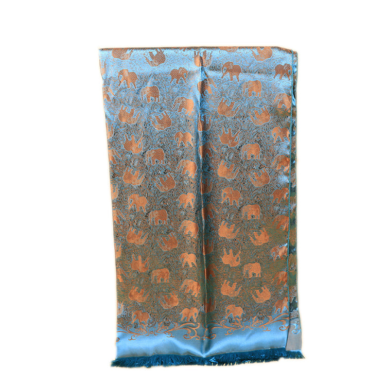 Noble Luxury Elephant Pashmina Silk Scarves