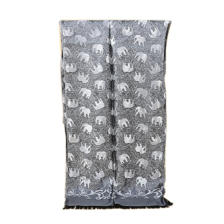 Noble Luxury Elephant Pashmina Silk Scarves