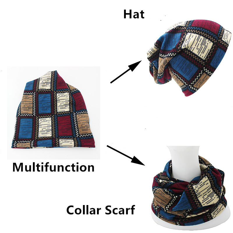 Plaid Design Contrast Color Skullies And Beanies Unisex Hats
