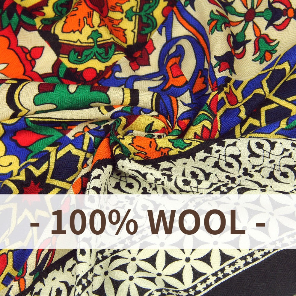 100% Wool Elegant Square Head Scarves For Women