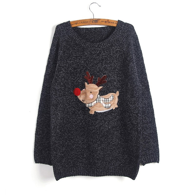 New Christmas Deer Printed Sweaters For Women