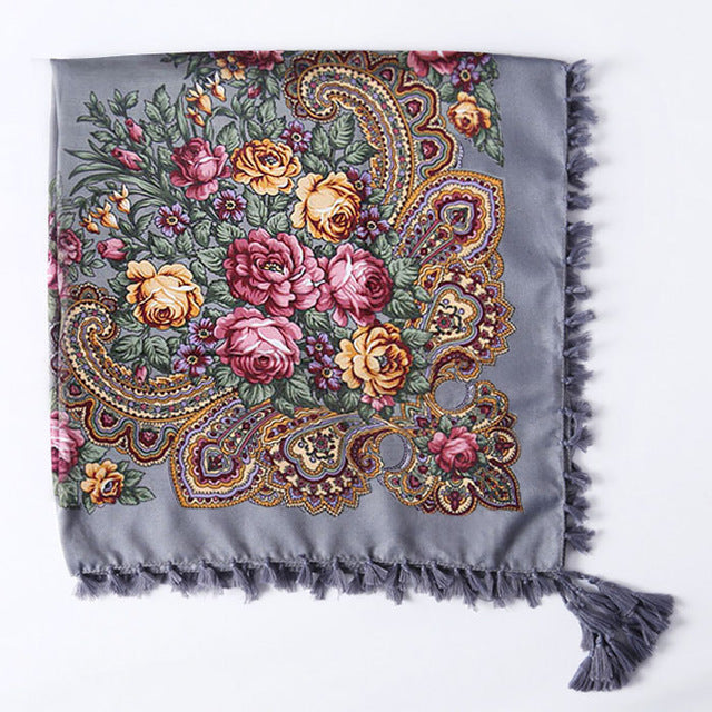 Handmade Decorative Tassel & Flower Design Scarves For Women