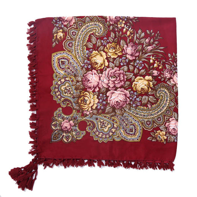 Handmade Decorative Tassel & Flower Design Scarves For Women