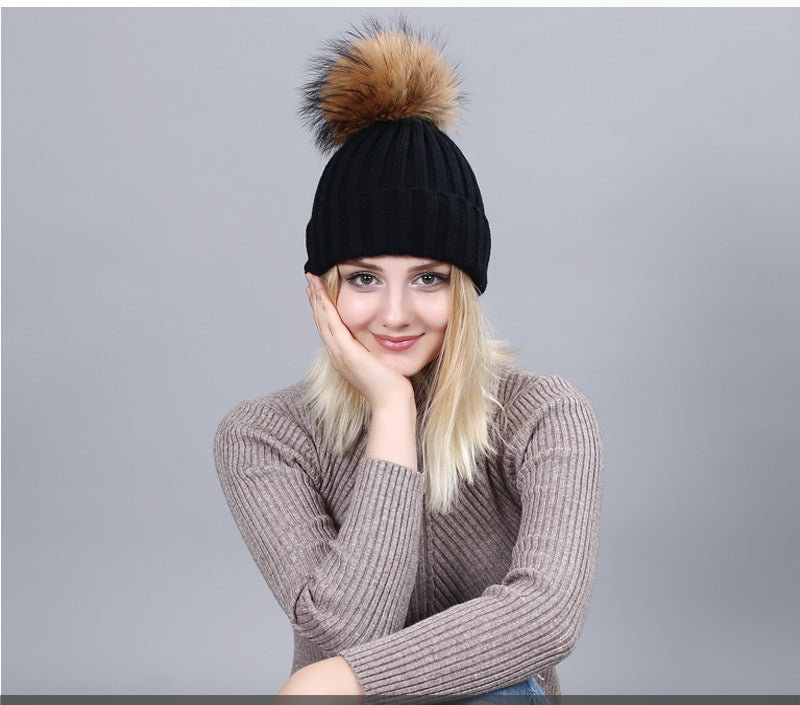 Automan & Winter High Quality Knitted Pom Pom Hats For Women