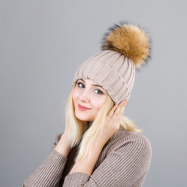 Automan & Winter High Quality Knitted Pom Pom Hats For Women