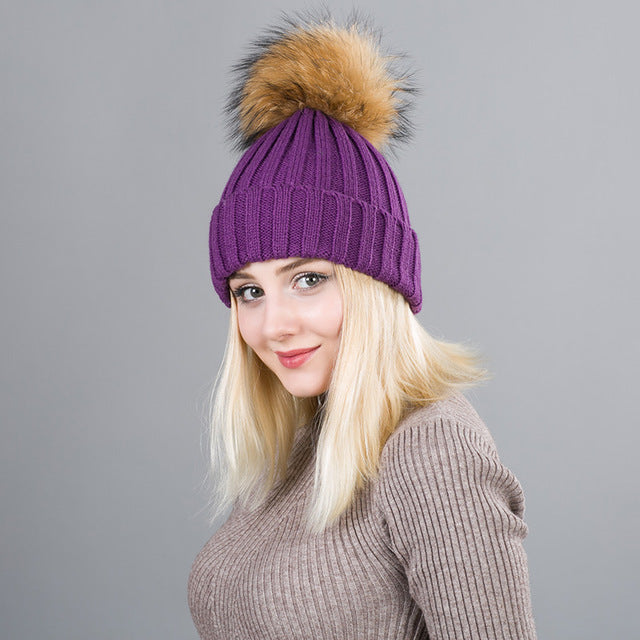 Automan & Winter High Quality Knitted Pom Pom Hats For Women