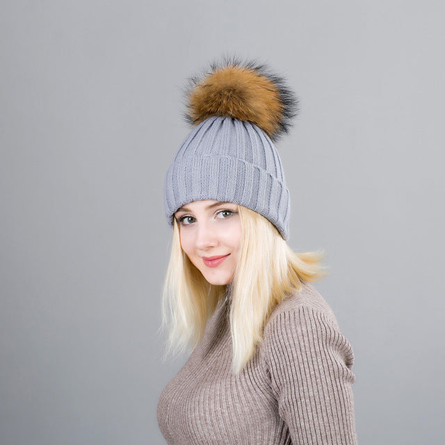 Automan & Winter High Quality Knitted Pom Pom Hats For Women