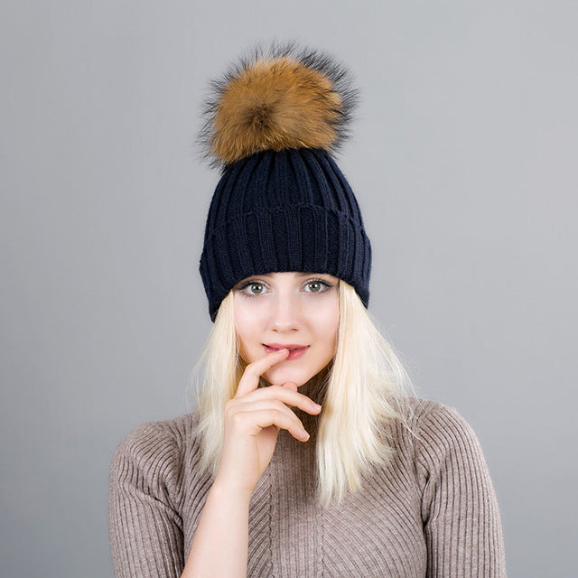 Automan & Winter High Quality Knitted Pom Pom Hats For Women