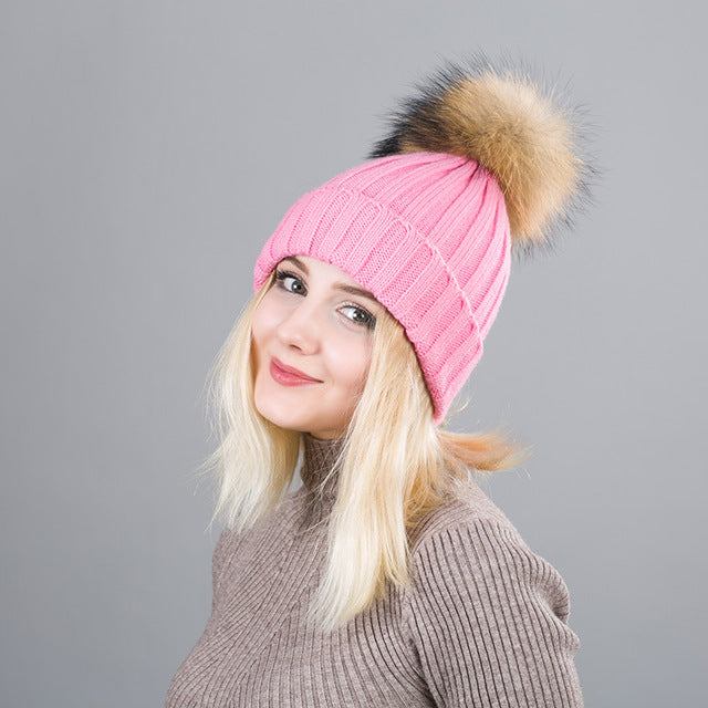 Automan & Winter High Quality Knitted Pom Pom Hats For Women